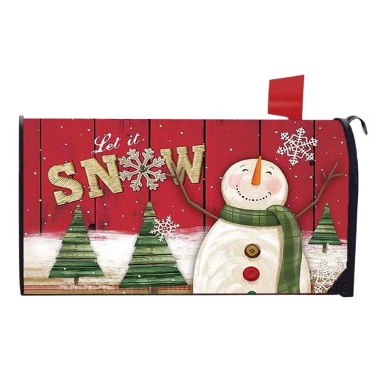 Зимний магнитный чехол для почтового ящика стандартного размера 18 x 21 дюйм Обёртки для почтового ящика с надписью «Счастливого Рождества»