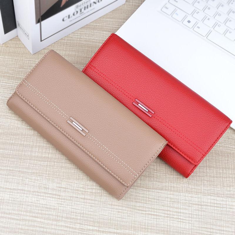 Fashion Long Wallets Soft Leather Tri-fold Card Holder Purses for Women Ladies Handbags GZW