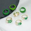Модный набор колец в стиле панк-хип-хоп золотого цвета с металлическим отверстием, регулируемое кольцо для женщин, ювелирные изделия в стиле Харадзюку
