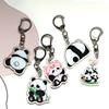 Lovely Panda Key Holder Cartoon Panda Acrylic Pendant Children Student Funny Keychain Schoolbag Ornament