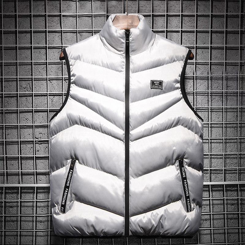 Модная и теплая мужская одежда из хлопка, кожаный стандартный жилет, куртка Holly, воротник-стойка, утолщенный жилет и верхняя одежда.