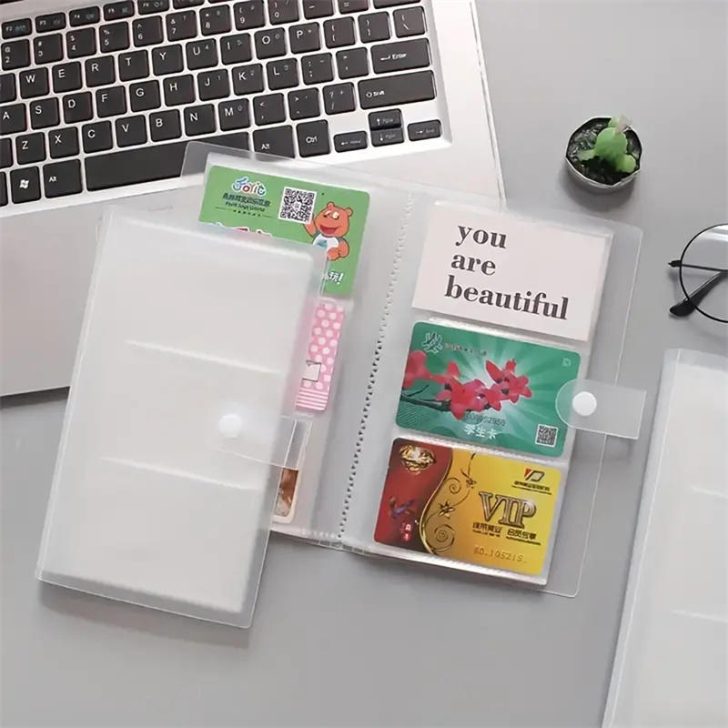 Cards Album Paper Craft Leather Card Holder Books Credit Card Container Collection Book Case