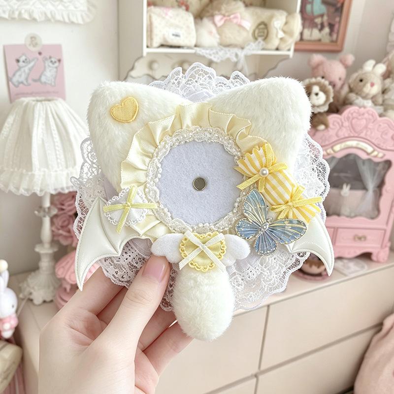 Handmade Lace Bow Rose Card Holder Heart Badge Holder Diy Idol Photocard Y2K Ita Bag Deco Accessories