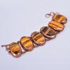 Natural Tiger Eye Copper Electroformed Statement Sacral Chakra Bracelet Jewelry V-75