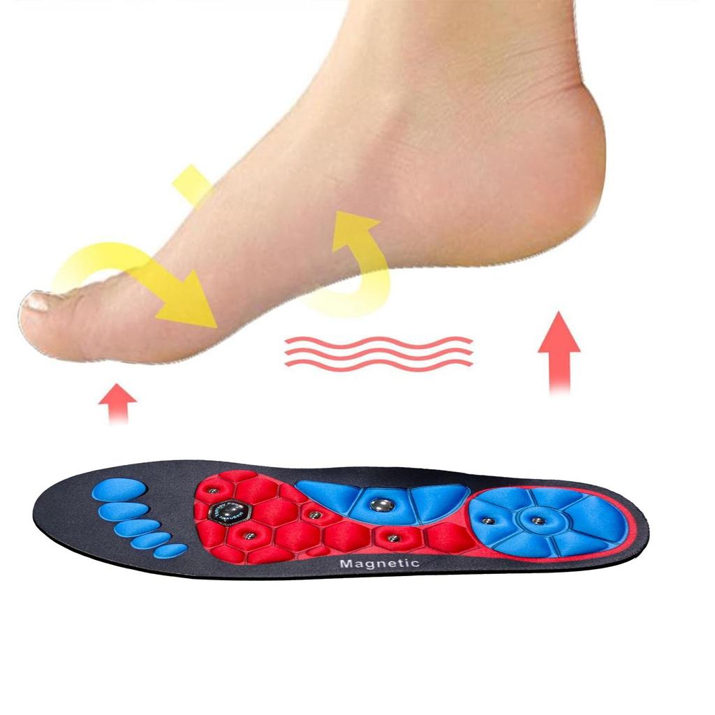 1 Pair Acupressure Foot Insoles for Men Women Orthopedic Gel Comfort Magnetic Shoe Inserts with Foot Magnets Magnetic Technology Arch Support Insole