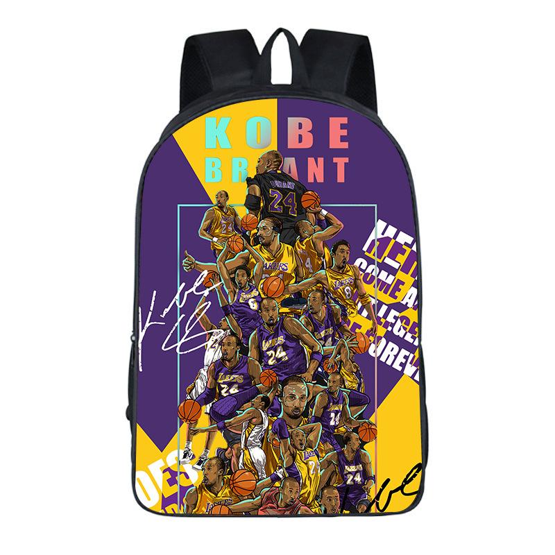 Школьная сумка NBA Kobe, Рюкзак для мальчиков и девочек, Рюкзак большой вместимости с двойной молнией