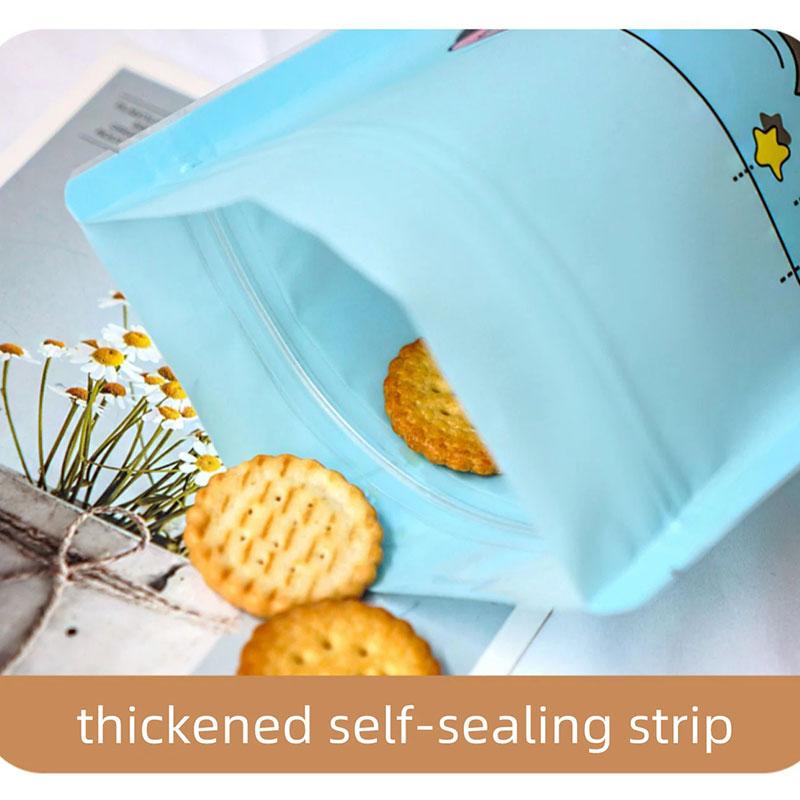 50pcs Cute Cartoon Translucent Viewing Window Plastic Packaging Bag Thicken Biscuit Snack Candy Storage Self-proclaimed Gift Bags
