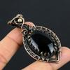 Attractive Black Onyx Gemstone Pure Copper Wire Wrapped Handmade Pendant Jewelry