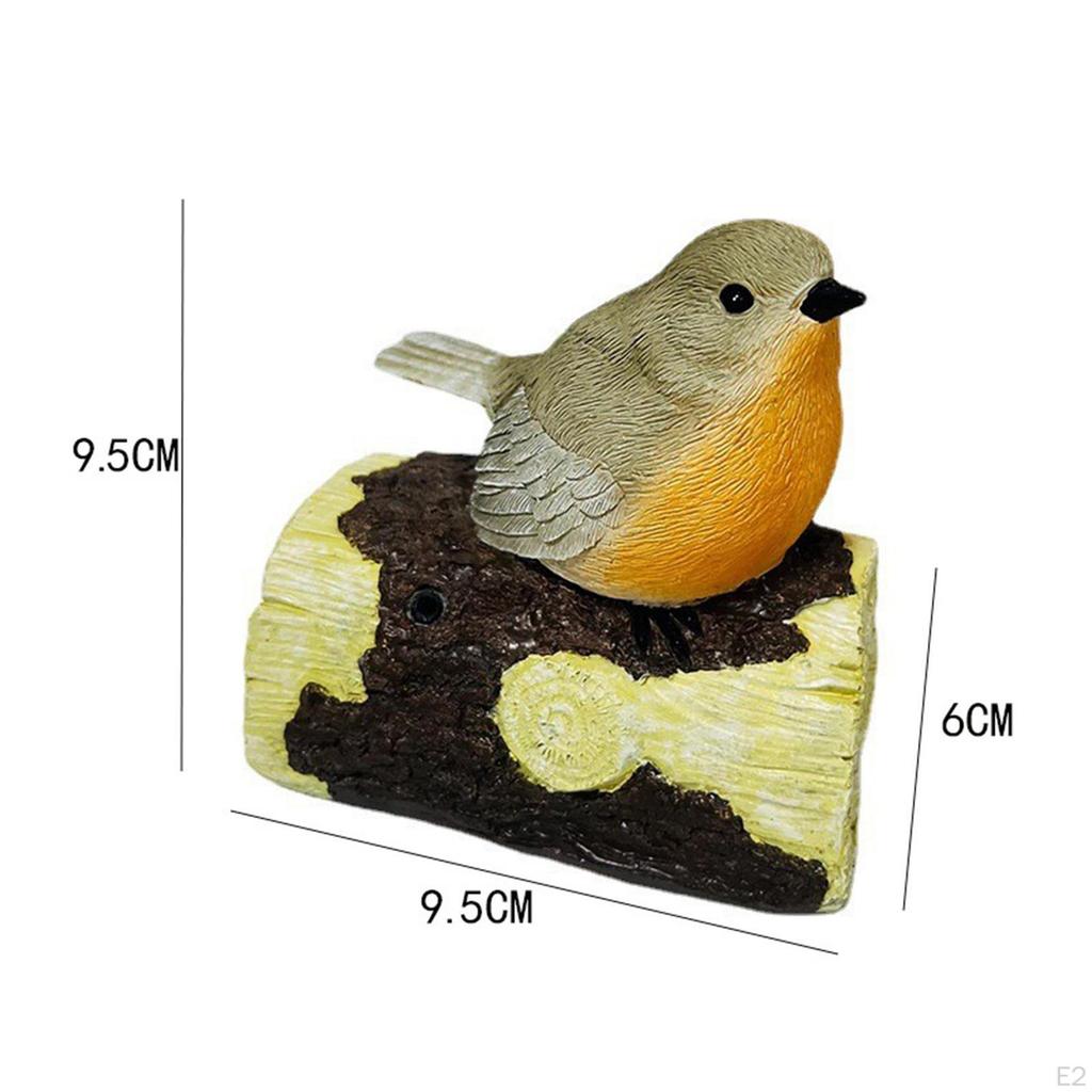 Figurine Bird Statue, Miniature Animal Sculpture LED Ornament Figure for Bonsai Fairy