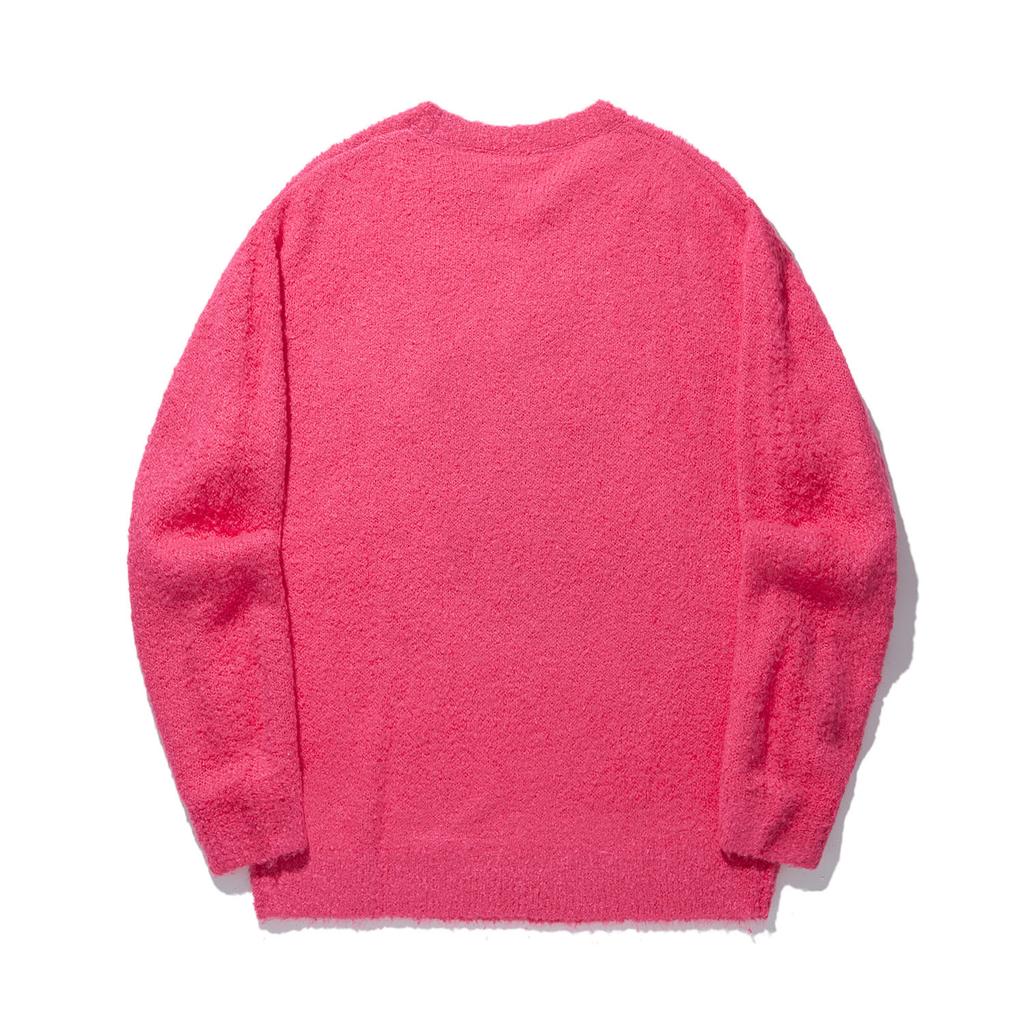 Li Ning Серия Ежедневное Процветание Свободный Пуловер С Принтом Круглый Вырез Длинный Рукав Вязаный Свитер Мужской свитер Дерево-Сливово-Красный AMBU061-4