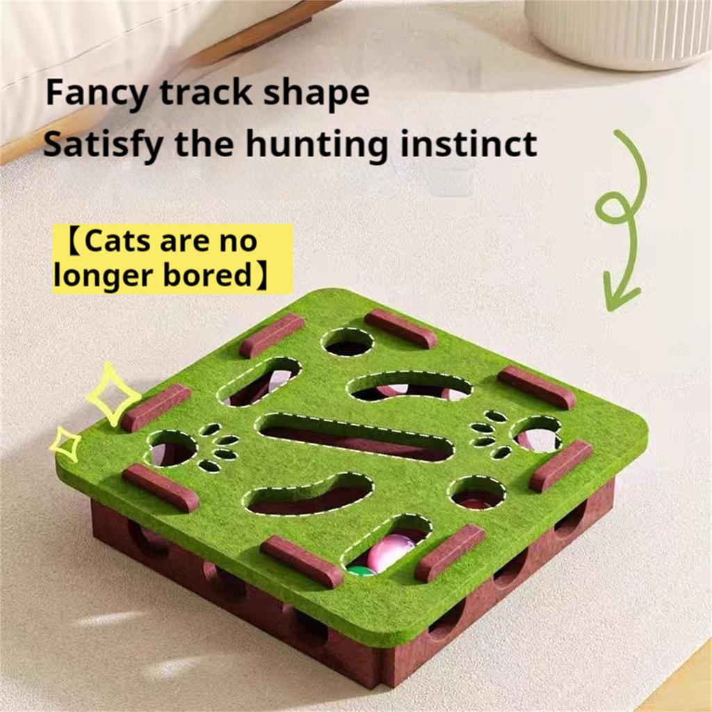 Interactive Puzzle Maze Felt Box for Cats Fun Pet Toyfor Indoor Kittens Adult Cat Puzzle Box Boredom Relief Toys