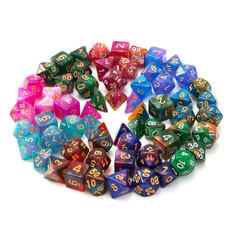 7 шт. набор игральных костей, портативные игрушки для взрослых и детей, многогранные кости D4, D6, D8, D10, D12, D20 для ролевых игр, настольная игра