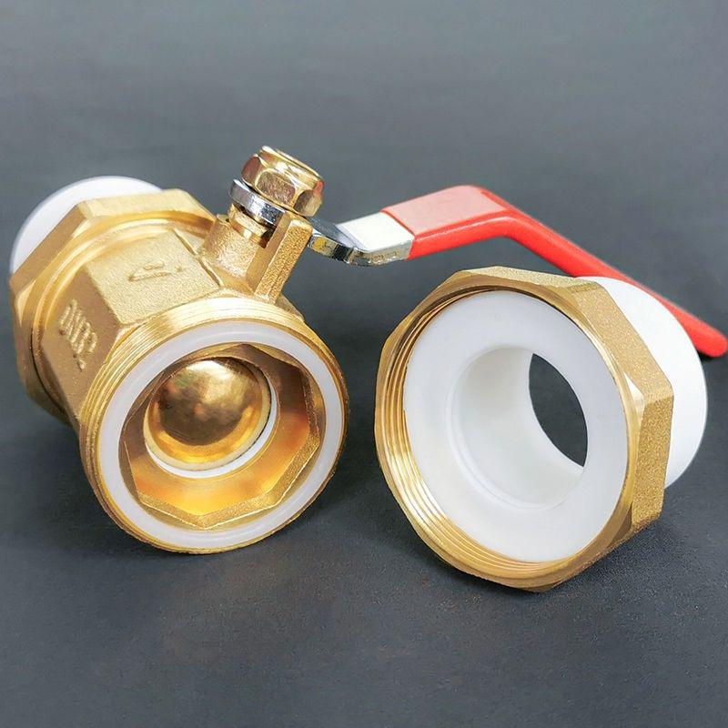 Copper Double Union PPR Ball Valve - High Flow Hot Melt, Model 202532405063