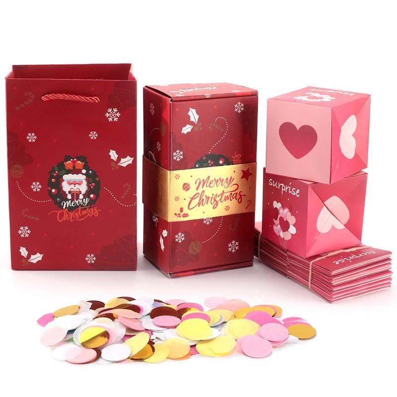 Surprise Gift Box with Confetti Cash Explosion Bounce Gift Box for Money Cards Photo Anniversary Valentine Birthday Prank Boxes