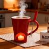 Mini Ceramic Fondue Mug with Fork 3.3x4.3inch Accessories Multifunctional Easy To Clean for
