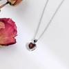 Серебро 925 Пробы Красный Зеленый Синий Сердце Циркон Цепочка на Шею Подвески Ожерелья Для Женщин Роскошные Ювелирные Аксессуары Argent 925