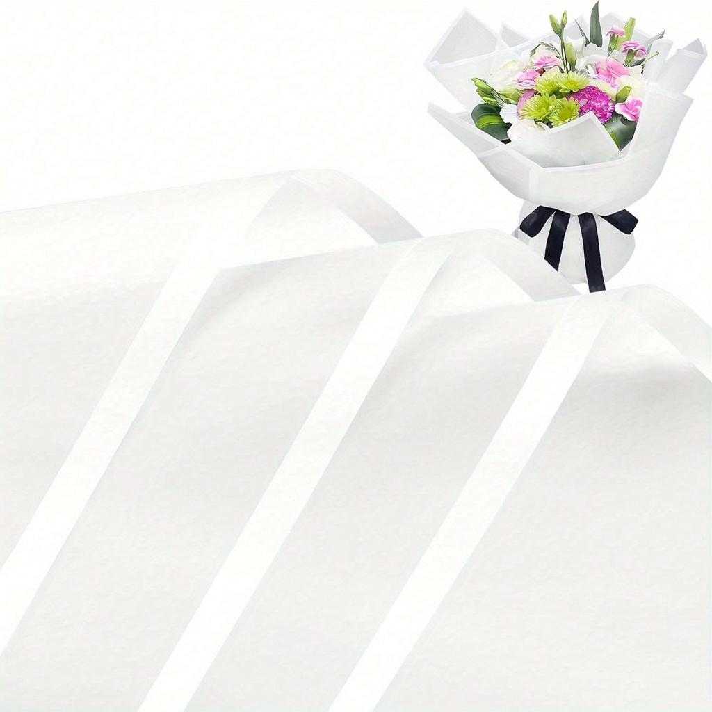 20 Counts Gold Edge Fresh Flowers Wrapping Paper, DIY Crafts, Gift Packaging Or Gift Box Packaging, Waterproof Flower Wrapping Paper 22.8X22.8 Inches