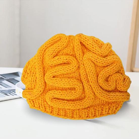 Yousheng Spoof Horror Brain Hat Halloween Beanie Knitted Stretch Thick Adult Child Skullies Keeps warm Outdoor Kids Bonnet Winter headwear