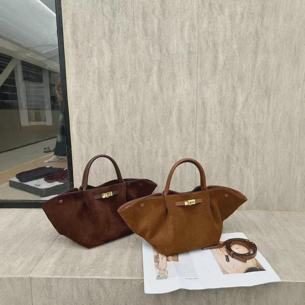 Vintage-Style Folding Basket Tote: Large Capacity Cowhide Bag for Women