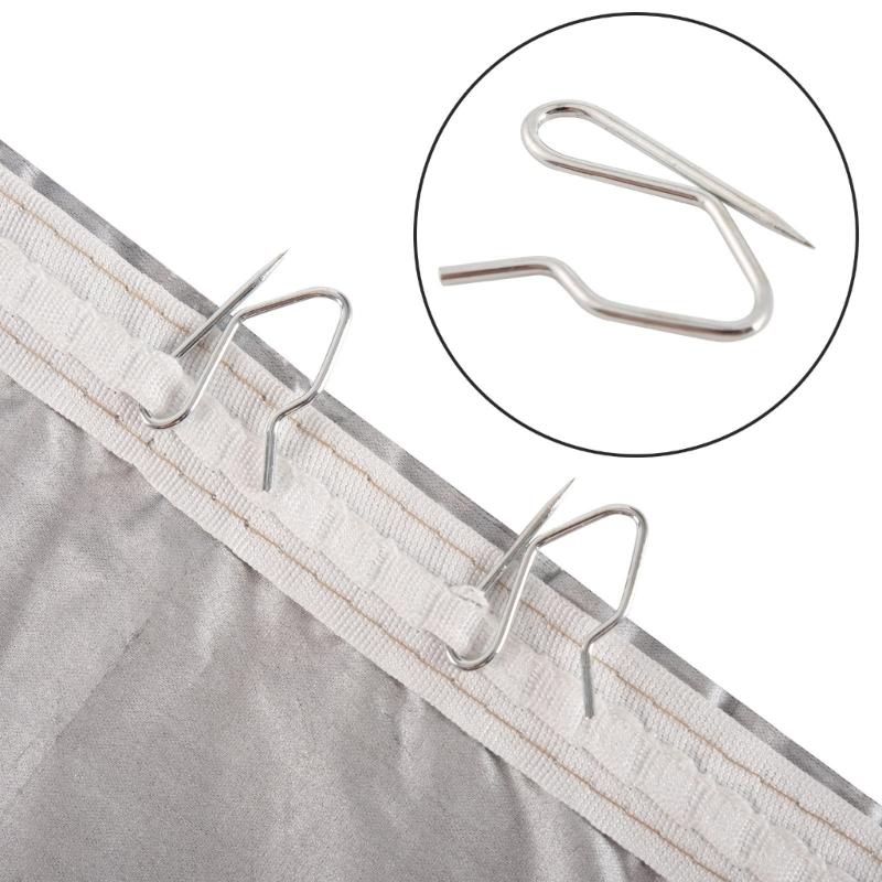 60pcs Heavy Duty Metal Curtain Hook Rustproof Drapery Pin Multipurpose Curtain Pin for Pinches Pleat Curtains In Homes