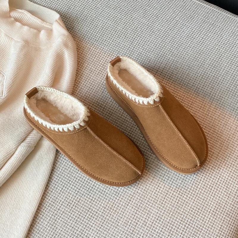 Augustine Low-top Snow Boots for Women's 2025 New Winter Velvet Thickened One-pedal Bread Cotton Shoes