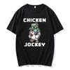 Футболка с графикой 'Chicken Jockey' из популярной игры, мультяшный принт, короткий рукав, круглый вырез, мужская футболка, летняя, унисекс, уличная одежда