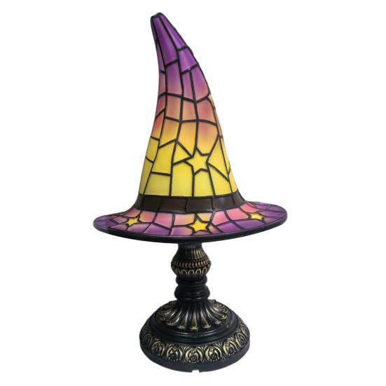 Лампа в виде шляпы ведьмы, светодиодный ночник, мягкое свечение, питание от батареек, светящийся на Хэллоуин, шляпа ведьмы, готический ночник, декор