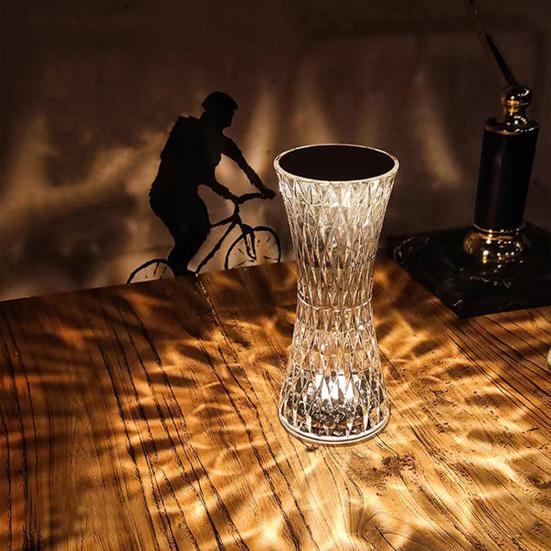 Прикроватная тумбочка с регулируемой яркостью RGB, пульт дистанционного управления, несколько цветов освещения, прикроватная настольная лампа со стеклянным абажуром, украшение