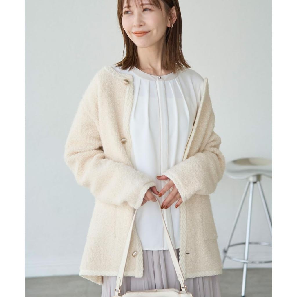 ROPE PICNIC Piping Tuck White Women's Blouse, (11)