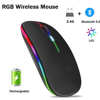2,4 ГГц Беспроводная Bluetooth Мышь с USB-зарядкой RGB Игровая Мышь для Компьютера Ноутбука ПК Macbook Мышь для Геймера Dropshipping
