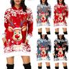 Women's Fashion Loose Casual Pocket Long Sleeve Hoodie Christmas Printed Sweatshirt Top