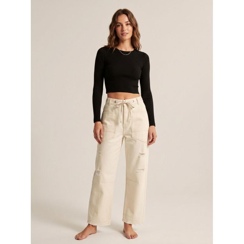 Womens Wide-Leg Jeans 8 Color Options Patchwork Splash Ink Design Mid-Rise Long Pants Casual Commute Style