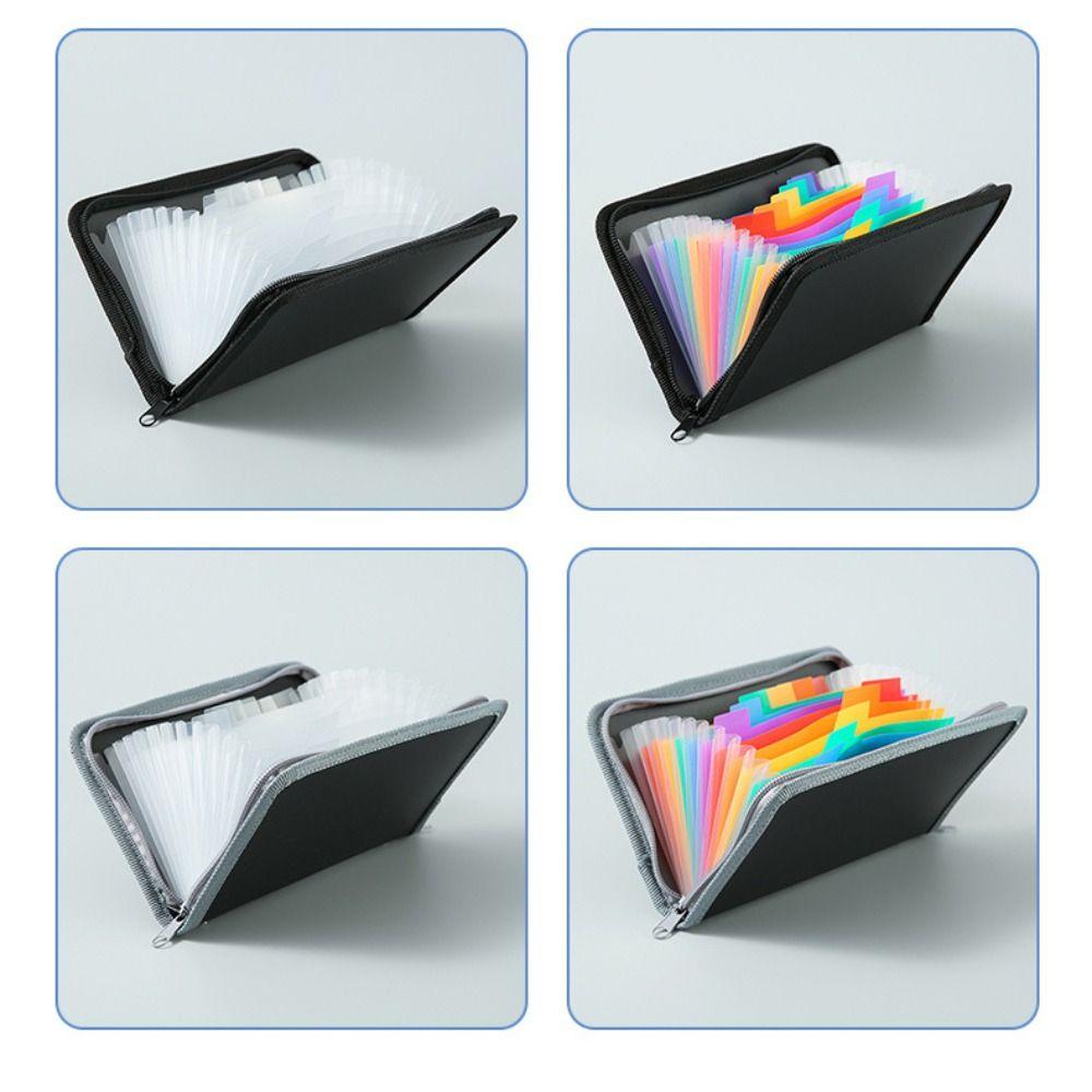 Large Capacity Zipper Ticket Bag Multi-layer Rainbow Organ Bag High Quality A6 File Folder