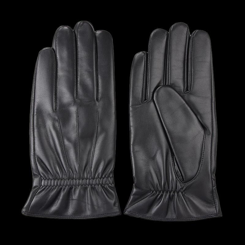 Hengyuanxiang Men's Premium Black Sheepskin Gloves