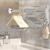 New Stainless Steel Clothes Hanger Storage Rack Wall-mounted Foldable Balcony Drying Hook Punch-free Scalable Storage Racks