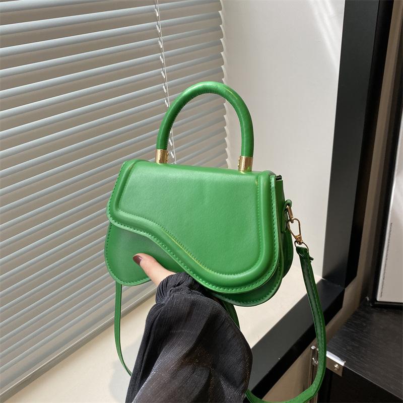 Solid Color Texture Simple and Fashionable Personality Corrugated Bag Cover Summer New Korean Version One-shoulder Crossbody Handheld Small Square Bag