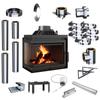KRATKI Simple Left Fireplace Insert Power 8kW Inlet Set External Chimney Ø 200