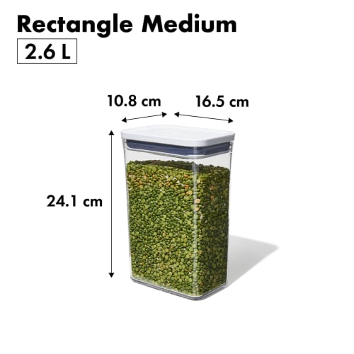 OXO Plastic Airtight Storage Container, 2.6L, Rectangle, Medium