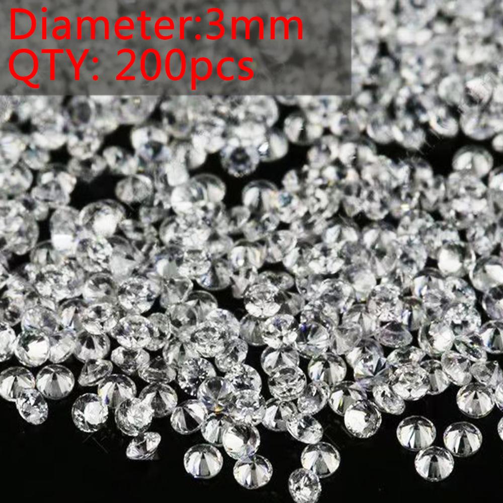 Aaaaa Grade White Zircon 0.9~8Mm Diameter Loose Zircon Stone Round Shape Cut Diy Accessories Cubic Zirconia 10-1000Pcs Choose