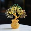 Money Magnet Crystal Tree – Home & Office Decor Feng Shui Tree with Golden Pot – Gemstone Bonsai for Wealth & Succes