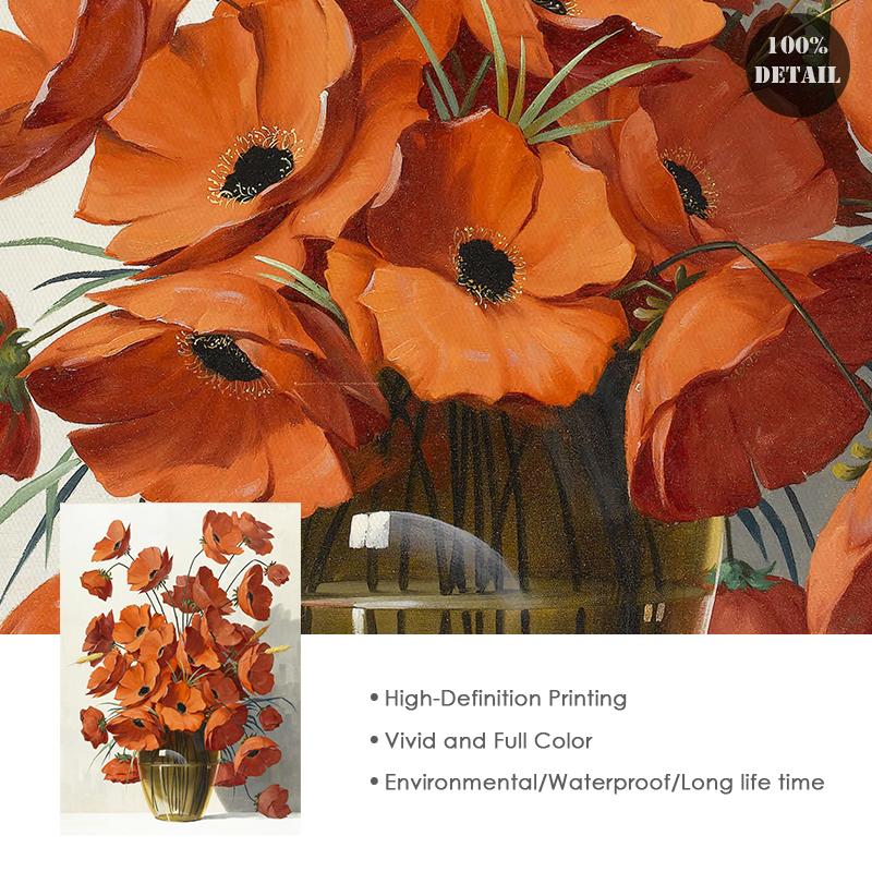 Желтый, красный, белый цветы, холст, винтажный постер, ваза, декоративные принты, настенная живопись, настенные украшения, фотографии для гостиной