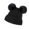 Hat Women's Winter Adult Plus Velvet Double Fur Ball Pullover Woolen Hat Korean Version Cute Cold Hat Personalized Warm Knitted Hat
