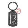 1Pc Stainless Steel Commemorative Gift Love Accessories Fashion Accessories Engraved Keychain Simple Style Black Russian Keychain
