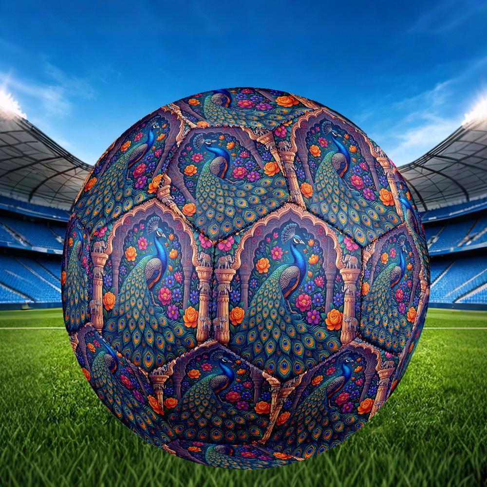 1pc Peacock Garden Theme Soccer Ball Football, Size 5, Lightweight PVC, Outdoor Training Soccer Ball,Sports Gift t61499
