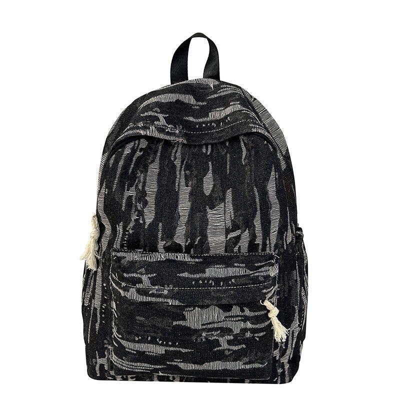 Большая вместимость джинсового рюкзака в стиле колледжа, школьная сумка для студента, женская дорожная сумка