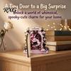 Small Halloween Door Decoration Cute Ghost/Mouse Ornaments, Miniature Decoration, Double Pink Display Layer Arch Wall Corner Decor for Bookshelf