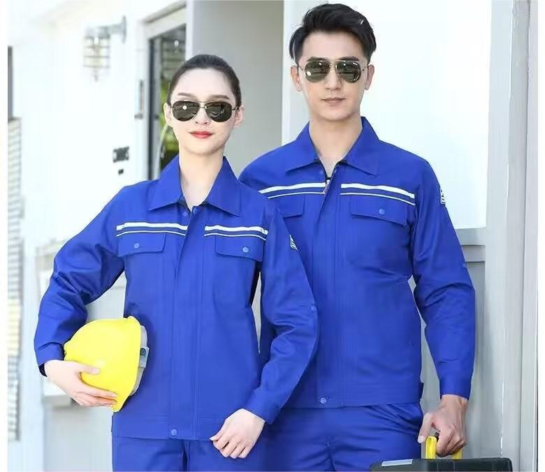 Унисекс Рабочая одежда с длинным рукавом, антистатическая, со светоотражающими полосами для весны, лета, осени – Идеально для автозаправочных станций и нефтехимической промышленности.