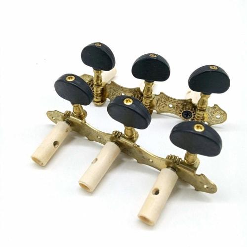 Oikabio Left and Right Classical Guitar String Tuning Pegs Machine Head Tuner Key 3L Professional Guitar Accessories, Black