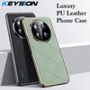 KEYSION Luxury Grid Pattern PU Leather Case for HONOR X9c Plating Hard PC Shockproof Phone Back Cover for Huawei Honor X9c 5G
