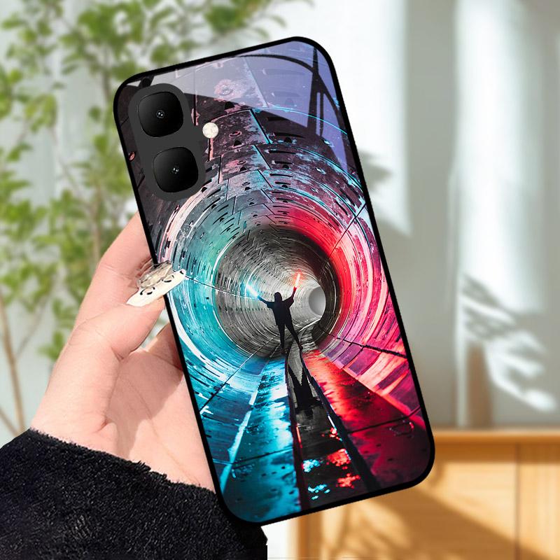 Для Infinix Smart 10 X6725 Чехол Закаленное Стекло Ударопрочная Задняя Крышка Чехлы Для Телефона Для Tecno Pop 10 Защитный Чехол Для Камеры Fundas
